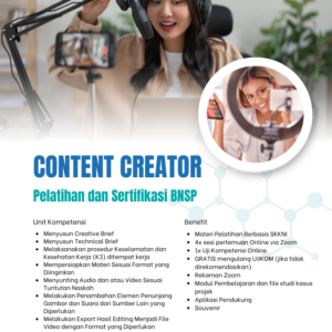 Pelatihan dan Sertifikasi BNSP Content Creator